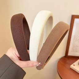 Wild Solid Color Sponge Headband for Women Fashion Girl Wash Face Wide Edge Simple Hair Band
