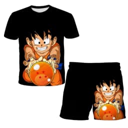 Dragon Ball Z 3D T-shirt Set for Boys Girls Super Goku Saiyan Summer Top+Shorts Children's Short-Sleeve Birthday Gift for Boys