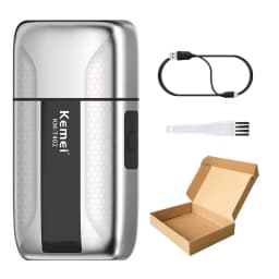 Kemei KM-T402 Professional Foil Shavers for Men IPX7 Waterproof Electric Razor for Men with LED Display Double Electric Shaver