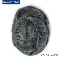 OS106 0.05-0.06mm Male Thin Skin Double Knot Hair Toupee 100% Density Indian Human Hair Prosthesis For Bald Men Hair Loss