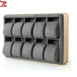 10 Grids Watch Storage Box Metal Round Edge Jewelry Organizer Tray Men's and Women's Wrist Watch Display Prop