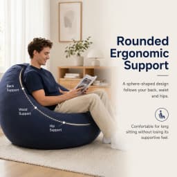 Flocking Inflatable Ball Sofa Portable Round Air Bean Bag Chair Foldable Leisure Inflatable Couch for Bedroom Living Room Indoor Home Furniture