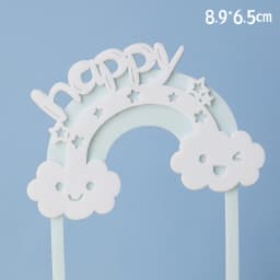 Cute Pink Fox Bow flower Rainbow Cake Toppers Girl's Birthday Dessert Decoration for Children's Day Party Supplies Lovely Gifts