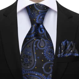 Men's 2pcs Paisley Tie Set Luxury Wedding Blue Brown Grey Necktie Handky Gift For Men Fashion Designer Business Party Tie Gift