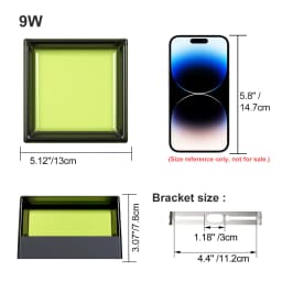 LVL Modern LED Wall Lamp 9W Small Round & Square Waterproof IP65 CCT Indoor/Outdoor Source Wall Sconces Smokey Grey Fixture