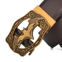 Vintage Bat Silver Gold Automatic Buckle Belt for Men Genuine Leather Plus Size Big 120 130 140 150 160 170cm Brown Black Belts