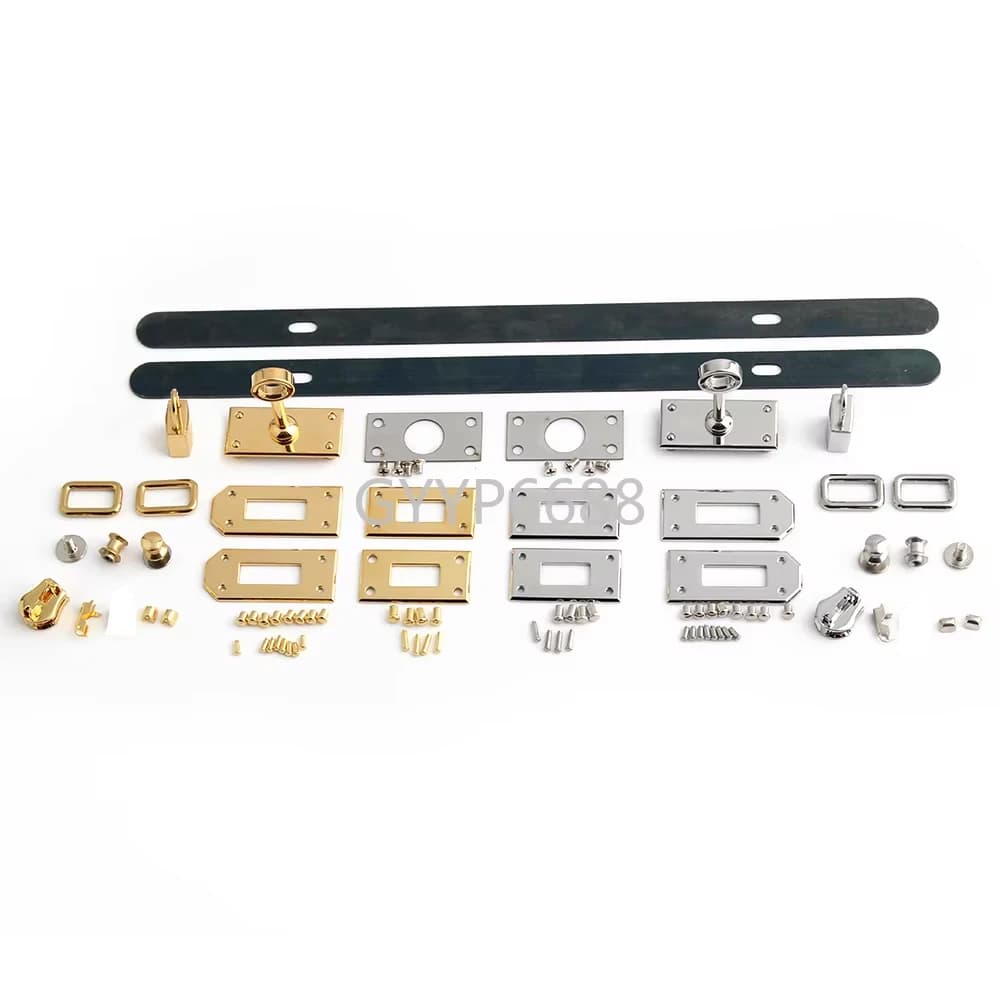1/4/10Sets New Style Stainless Steel Metal Rectangle Eyelets Lock For Purse Handbags Bags Hanger Sole Plate Lock Accessories