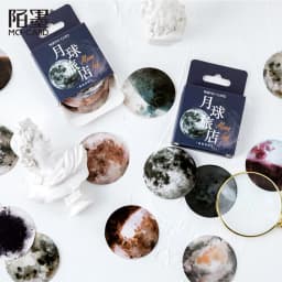 45 Pcs Moon Mini Paper Stickers Cute Creative for DIY Album Diary Scrapbooking Label Stationery School Supplies