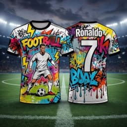 2026 AI Jersey # 7 Cristiano Ronaldo Printed T-shirt Outdoor Fitness Training Sportswear Summer Men Children T-shirt Large Size