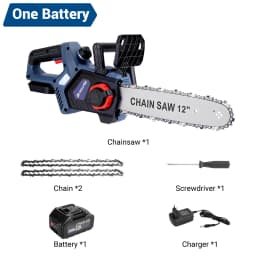 Drillpro 12 Inch Cordless Brushless Motor Electric Chainsaw with 1500mAh Lithium Battery EU Plug for Mak Batteries for Garden