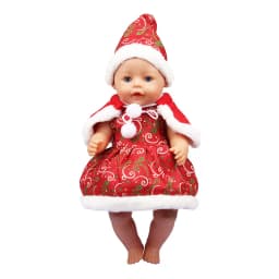 Red Color Doll Clothes Set For 43cm Baby New Born Doll Christmas Dress Suit Pair Necklace For American 18 Inch Girl&OG Dolls Toy