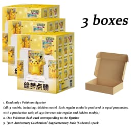 30th Anniversary Pikachu Figure Set Genuine Pokemon Dream Painting Pikachu Figure Simplified Chinese PTCG Collectible Cards Gift