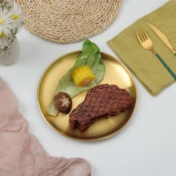14/17/20/23cm Round Plate Silver Dessert Plate Fruit Dish Barbecue Plate Bone Spitting Dish Stainless Steel Tray Tableware Gold