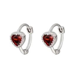 Huggies Earrings Purple white Green Blue Red Square Heart Silver Color Small Hoop Earrings for Women Girls Wedding Jewelry