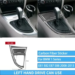 For BMW E81 E82 E87 E88 1 Series Interior Accessories 2008-2013 Gear Shift Knob Dashboard AC Outlet Carbon Fiber Cover Stickers