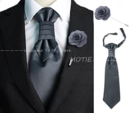 Newest Men's Soild Color Tie Brooch Set Red Ajustable NeckTie Luxury Gemstone Brooch Classic Suit Tuxedo Groom Wedding Accessory