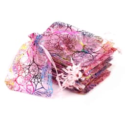 Chanfar 50pcs/lot Colored Trees Pattern Organza Gift Bags Wedding Organza Christmas Gift Bags Drawable Packaging Jewelry Bags