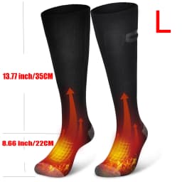 APP Controlled Heated Socks Wireless Heat Unisex Black Pair Rechargeable Adjustable Temperature Smart for Outdoor Camping