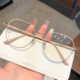 Retro Round Progressive Multifocus Reading Glasses Metal Frame Far Sight Glasses High Definition Anti-blue Presbyopia Glasses