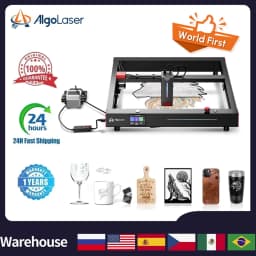 AlgoLaser Laser Engraver 40W Output DIY Laser Cutter Machine Air Assist Lens Monitoring 30000mm/min CNC Engraving Metal Color