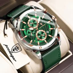 POEDAGAR High Quality Quartz Man Clock Waterproof Luminous Chronograph Date Men Wristwatch Leather Luxury Business Men's Watches