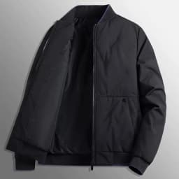 Autumn and Winter Fashion Solid Color Windproof Thickened Warm Cotton-Padded Jacket Men's Casual Loose Sports Large Size Coat