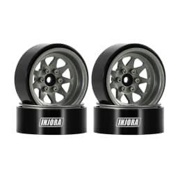 INJORA -4.05mm Offset Stamped Steel 1.3" Beadlock Wheels for 1/24 1/18 RC Crawlers (W1312)