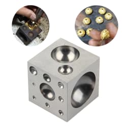 Square Dapping Block with 18 Round Cavities Metal Forming Shaping Punching Tool Jewelry Tools