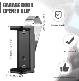 1 PC Garage Door Opener Clip Universal Car Garage Remote Visor Clip Adjustable Compatible with Liftmaster, Sears and Chamberlain