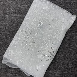 1meter Stars and moon sequined yarn cloth dress see-through sequined dress fashion designer mesh embroidery fabric