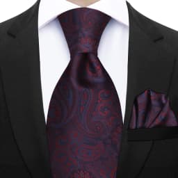 Men's 2pcs Paisley Tie Set Luxury Wedding Blue Brown Grey Necktie Handky Gift For Men Fashion Designer Business Party Tie Gift