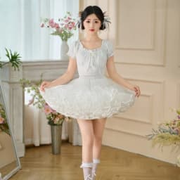Lolita Soft Tulle Violent Short Support Flying Duck Butt Skirt Support Super Violent No-Bone Lace Bustle Half Skirt for ...