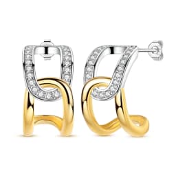 925 Sterling Silver Gold Color Circular Hoop Earrings Golden Earring Fit Original Charms Diy Fine Jewelry For Fashion Women