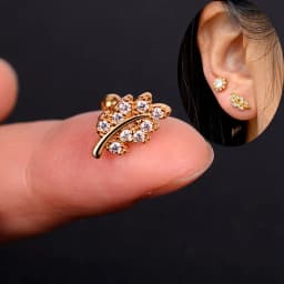 1pcs New Style Stainless Steel Ear Piercing Cz Stud Earrings Snake Moon Round Ball Arc Cartilage Helix Conch Screw Back Earring