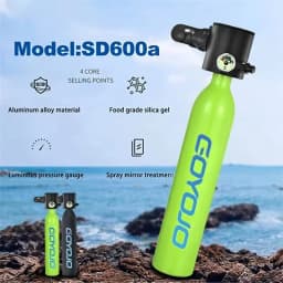 Mini Diving Cylinder Refillable Scuba Tank with 0.5L Capacity Scuba Tank with 5-10 Minutes Underwater Diving Gear for Dive