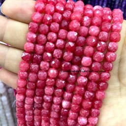 7-8MM Square Aquamarine Chalcedony Natural Stone Loose Cube Spacer Beads for Jewelry Making Diy Bracelet Charms Accessories