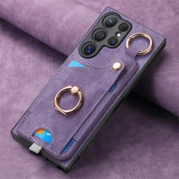 Luxury Leather Magnetic Shockproof Card Slot Case For Samsung Galaxy S25 S24 S23 S22 S21 Ultra + Plus FE Ring Stand Wallet Cover
