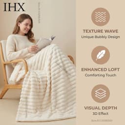 IHX Solid Color Imitation Rabbit Plush Milk Plush Thickened Thermal Leisure Home Blanket Office Nap Blanket, Custom Blanket Size