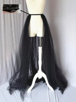 1pc Strapless White Elastic Slim Waist Party Dress, Detachable Train Skirt For Bridal