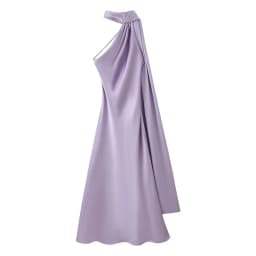 Elegant Long Silk Satin Dress Neck Hanging Pure Color Slim Fit Women's Summer New Fashion Dress City Commuting Casual Wedding
