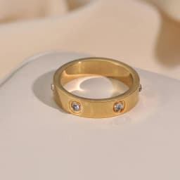Luxury High Quality Zircon Titanium Steel Ring Korean Fashion Women's Stainless Steel Electroplated Ring Jewelry Party Gift