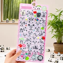 1 pc/4 pcs 3D Relief Stickers Cute Panda Cartoon Drop Journaling DIY Diary Stationery Sticker Decor School Supplies