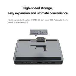 Khadas Mind 2, Pocket Mini PC with Intel Core Ultra 7 155H, 5.55Wh Battery, Thunderbolt 4, 8K, Win 11 Home, Micro Desktop Comput