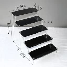 Black Acrylic Shelf Display Stand Perfume Cupcake Stand Figures Toys Desserts Holder Collection Cosmetic Shelves Organizers