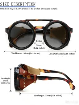 ND9 Adjustable Dimming Sunglasses Retro Punk Round Men's Outdoor Fishing UV400 Polarized Driving Sunglasses