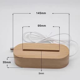 5mm Acrylic Led Base Wooden 3D Night Lights Display Stand with Led Lights USB AAA Batteries Powered for Plexiglass Arts Lamps