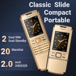 8800 Classic Retro Slider Senior Phone Dual SIM Metal Body Speed Dial Blacklist Durable Elderly Mobile Phone Big Button Luxury
