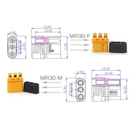 10 / 20 / 50 / 100 pair AMASS MR30 Male Female Connector Plug with Sheath for RC Lipo Battery RC Multicopter Airplane