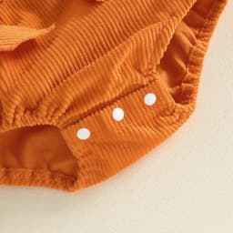 Baby Girl Halloween Bodysuits Outfit Devil Face Pattern Bows Ribbed Flying Sleeve Corduroy Romper Bow Headband 2 Pcs Set