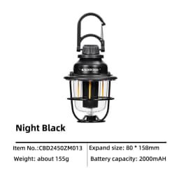 Black Dog Outdoor Vintage Camping Lights Extra Long Life Lighting Tent Lights Multi-function Emergency Lights Ambient Lights